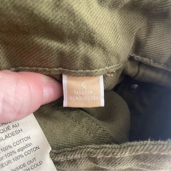 Michael Kors Smoky Olive Denim Jean Gold Button Front Midi Skirt SZ 6 NWT $110 - Picture 12 of 14